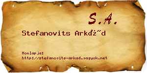 Stefanovits Arkád névjegykártya